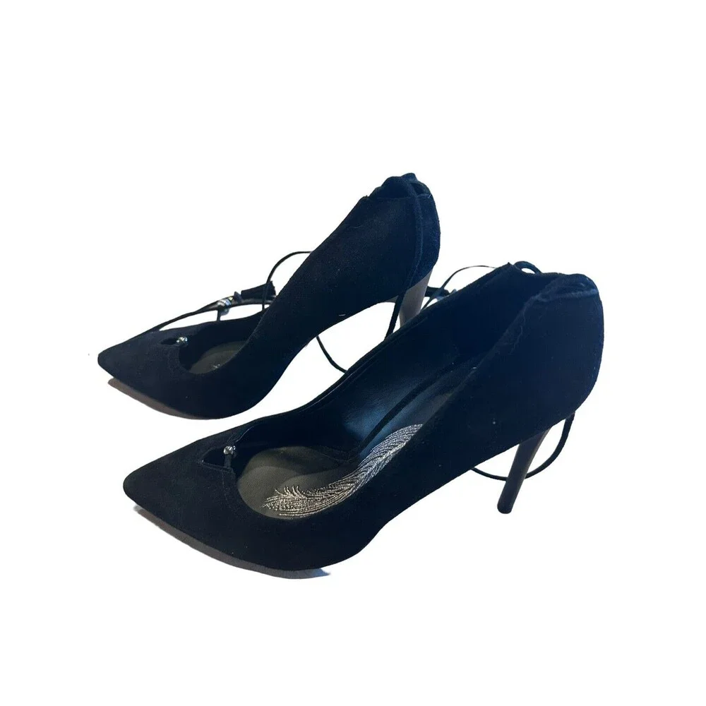 Brian Atwood Hanna Black Suede Heels Pumps Size 10